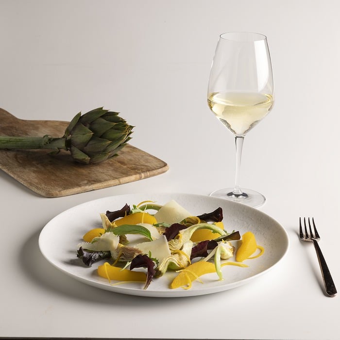 Artichoke, pear and pecorino salad